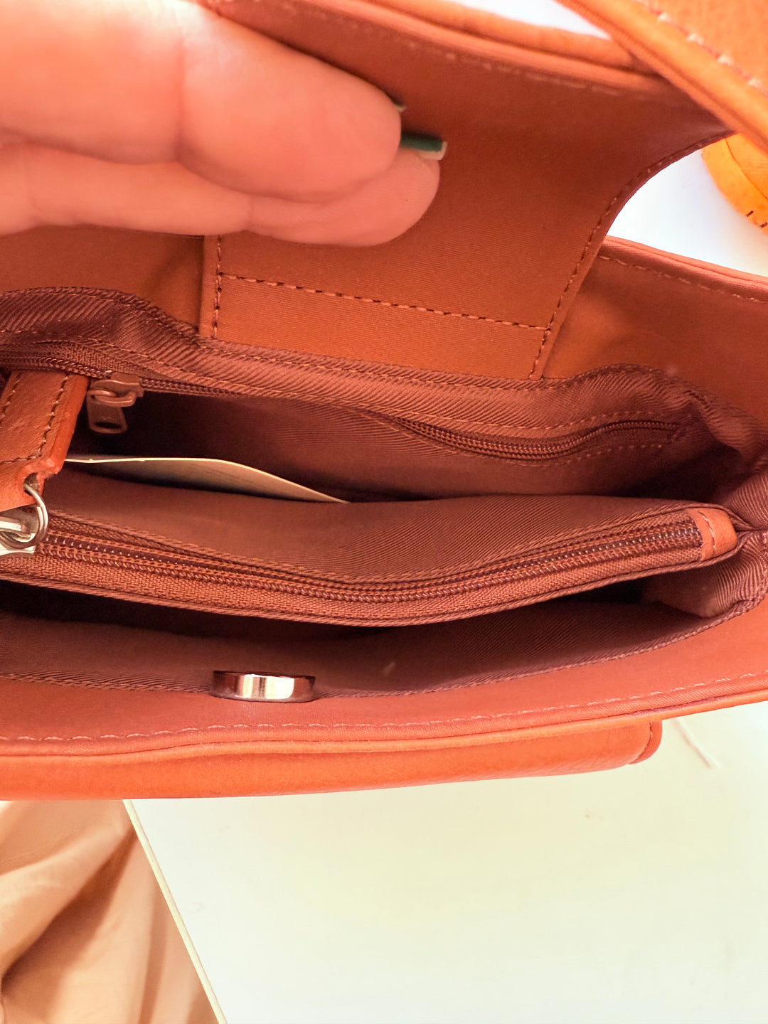 Vintage Fossil Brown Leather Handbag