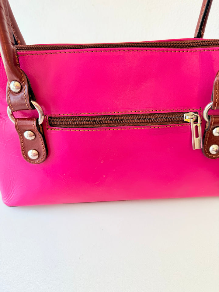Vera Pelle Hot Pink Leather Handbag