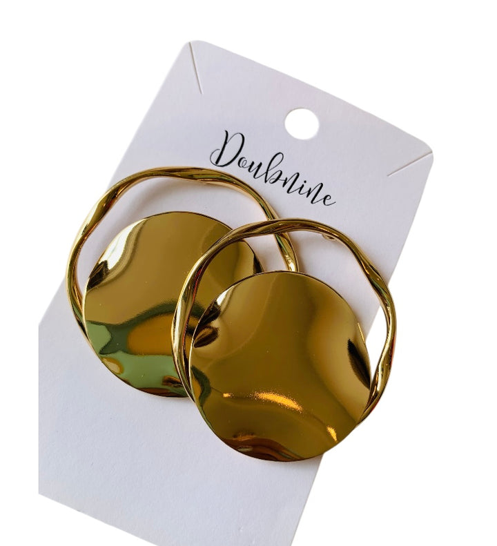Doubnine Awaken Pierced Earrings in Gold Tone