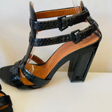 Modern Vintage Rabelle T-Strap Black Leather Sandals Size 37.5