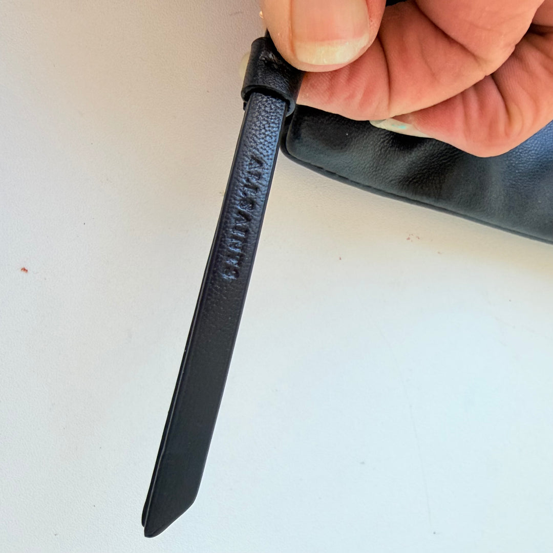 Allsaints Bettina Black Gold Studded Leather Clutch