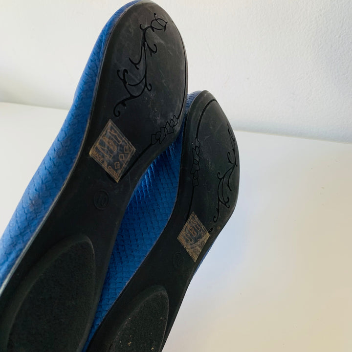 GC Shoes Royal Blue Rhinestone Ballet Flats Size 10