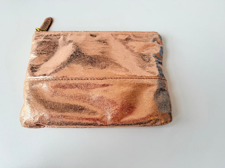 J Crew Factory Rose Gold Metallic Pouch