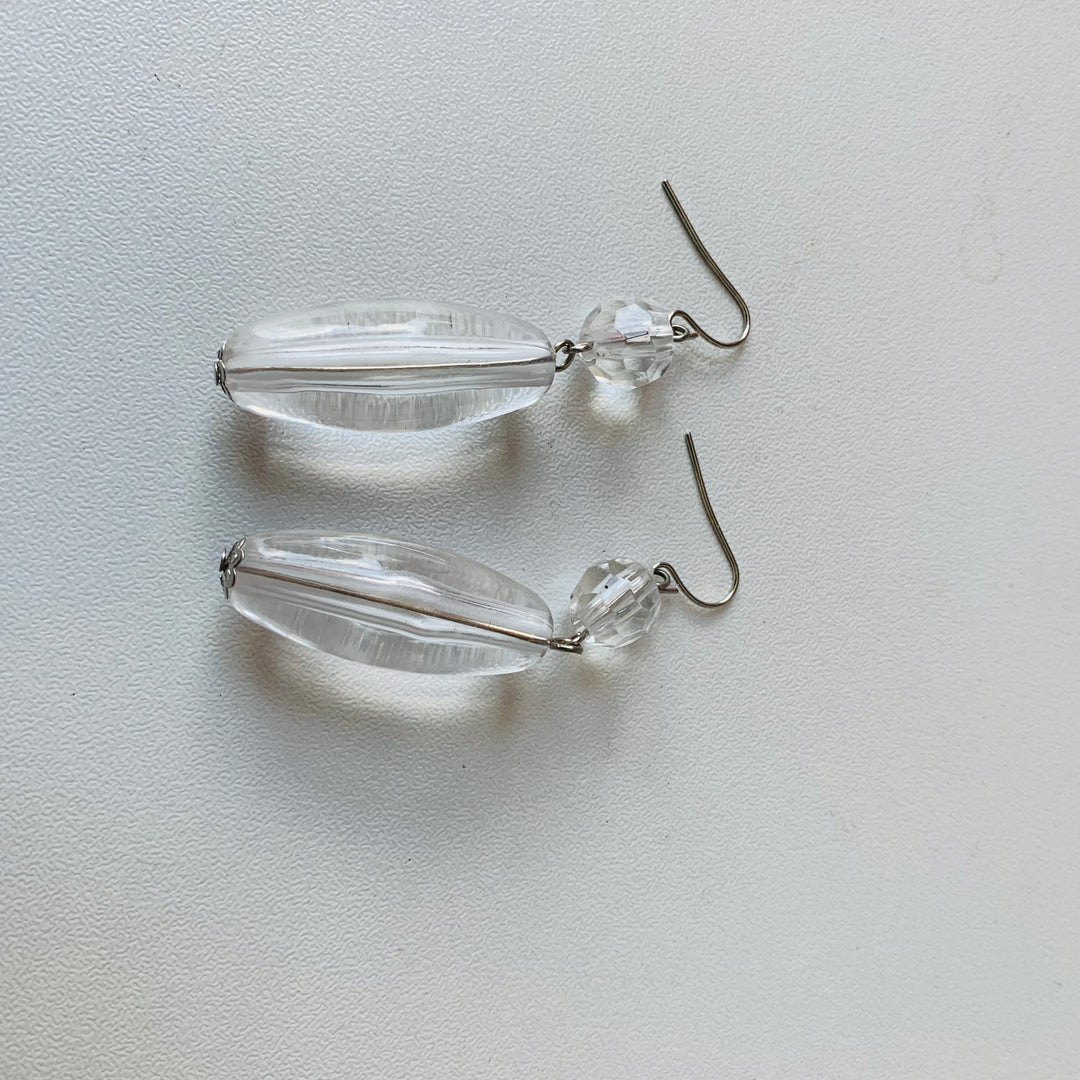 Clear Drop Pierced Earrings
