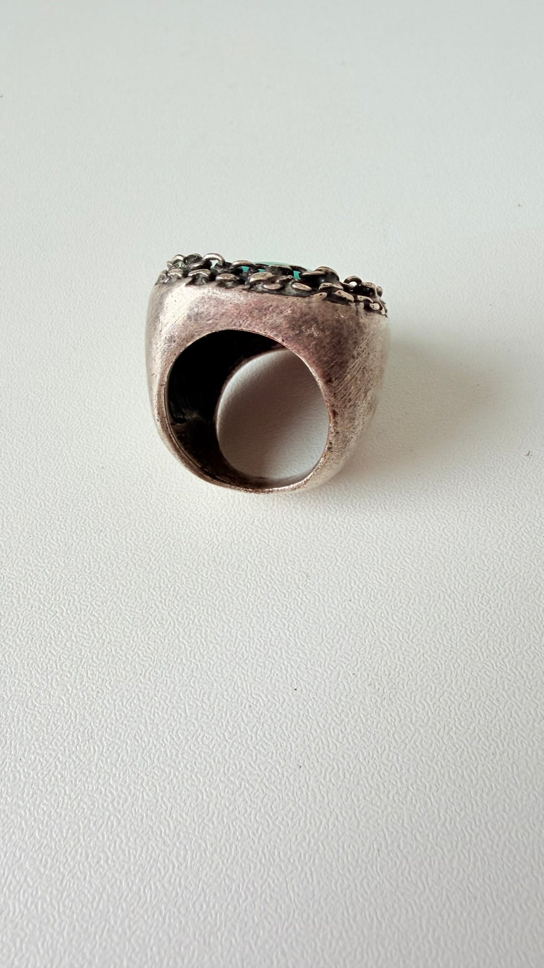Turquoise/Sterling Statement Ring Size 8