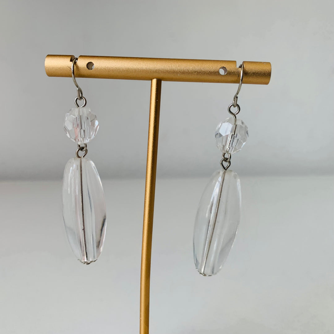Clear Drop Pierced Earrings