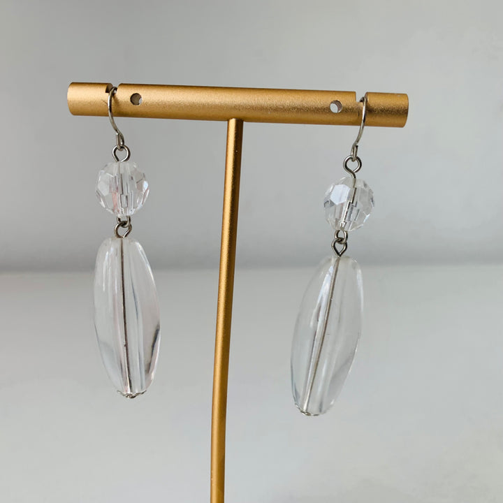 Clear Drop Pierced Earrings