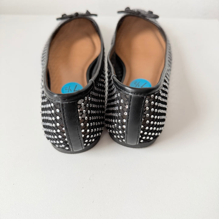 Dolce Vita Black Mesh Rhinestone Ballet Flats New Size 7.5
