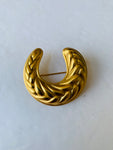 Gold Tone Croissant Brooch