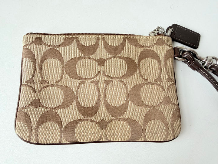Coach Signature Small Brown Wristlet