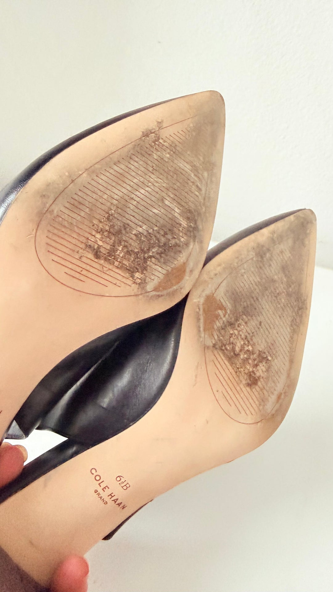 Cole Haan Grand Series Vania Black Leather Slingback Pumps Size 6.5