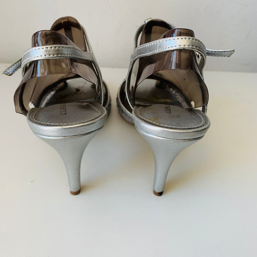 Adrianna Papell  Sparkle Mettalic T Strap Sandals Heels Size 7.5