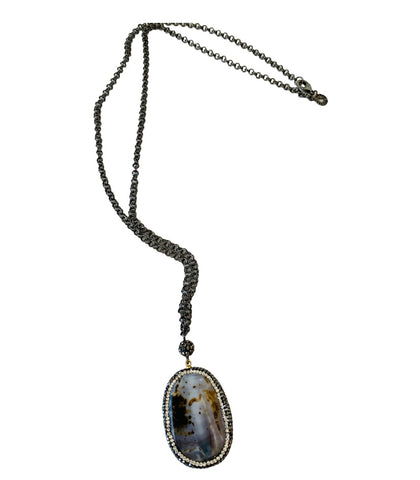 Brand Cazon Agate  and Crystal Pendent Necklace