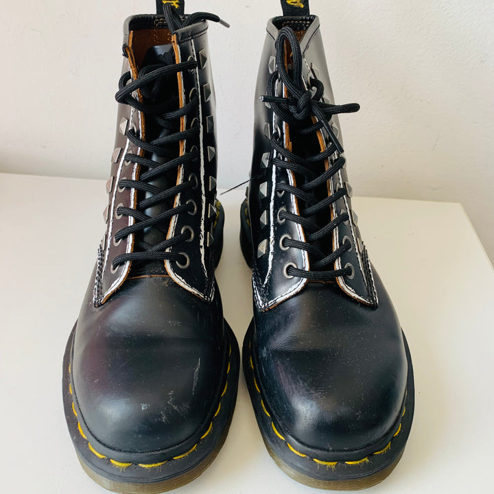 Doc Martens Black Dtudded 1460 Lace Up Boots Size 7 Women’s