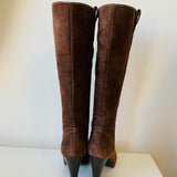 Guess Brown Suede Knee High Heeled Boots Size 8