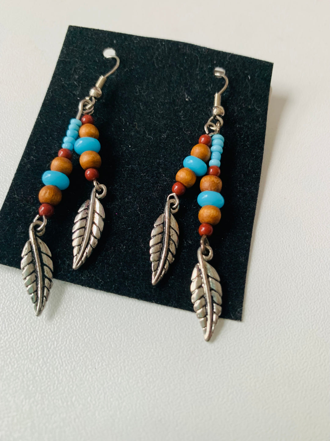 Beaded Fishook Style Pierced Earrings