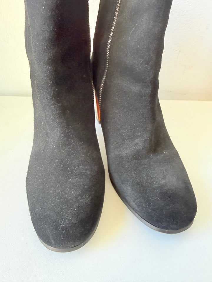 AllSaints Roka Black Suede Ankle Boots Size 40 (US 10)