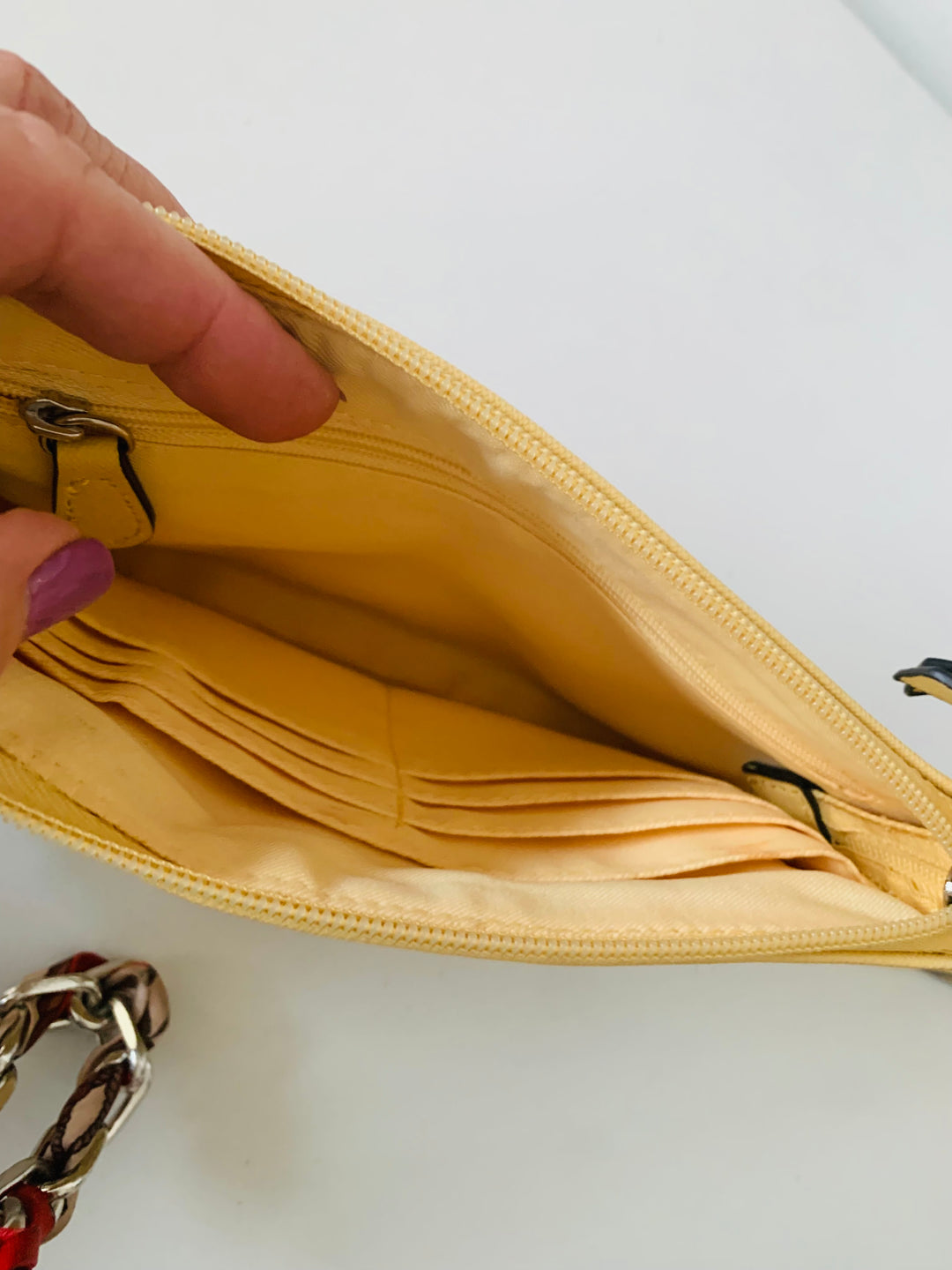 Dana Buchman Yellow Saffiano Leather Wristlet