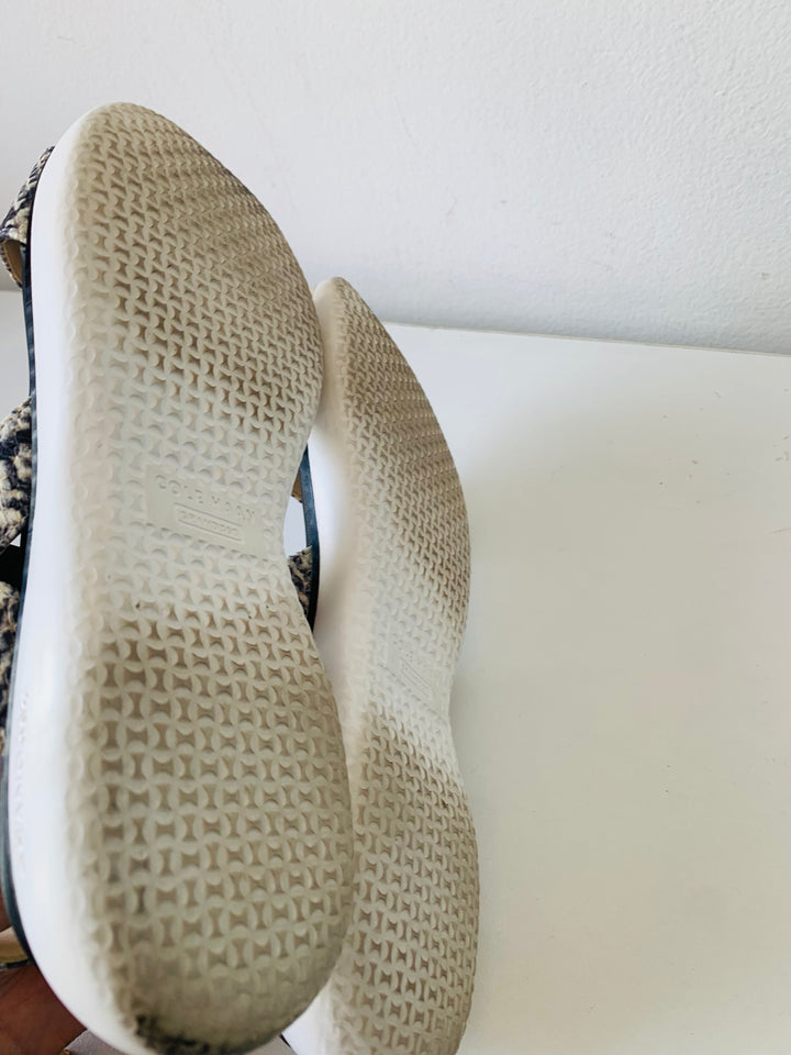 Cole Haan Grand Ambition Natural Corolla Print Sandals Size 7.5