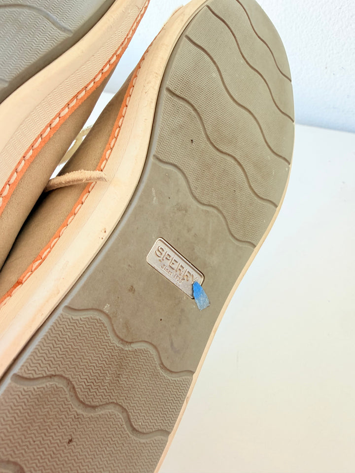 Sperry Top Sieder Gold Cup Cruz Leather Sneaker Size 10 an Light Grey