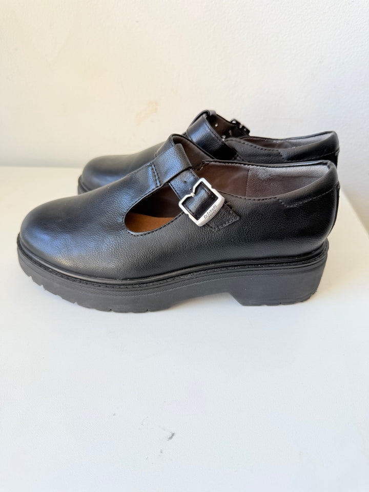 Dr Scholl’s Bring It Mary Jane Flats In Black Size 6