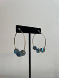 Blue Bead Hoops