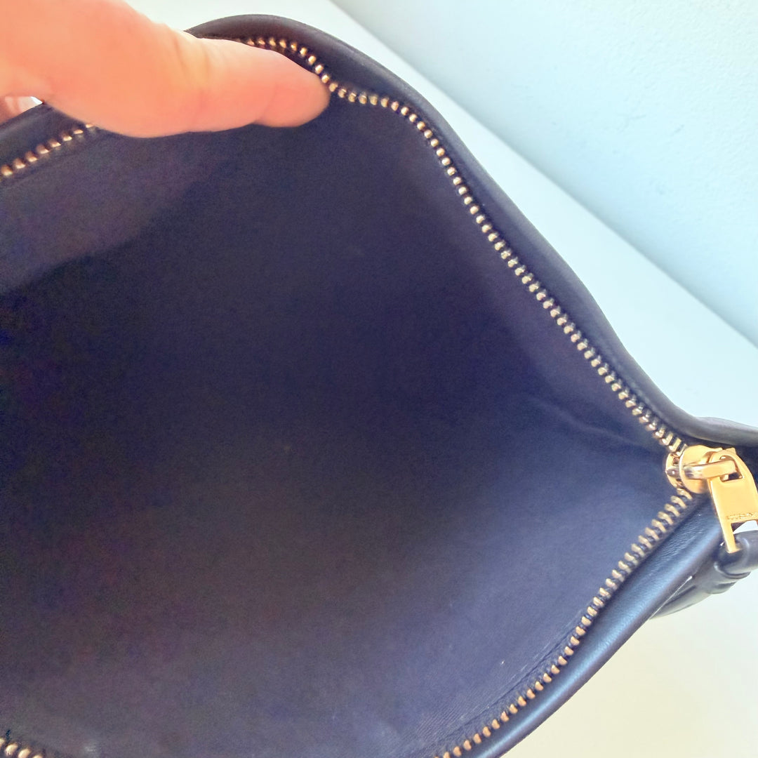 Allsaints Bettina Black Gold Studded Leather Clutch