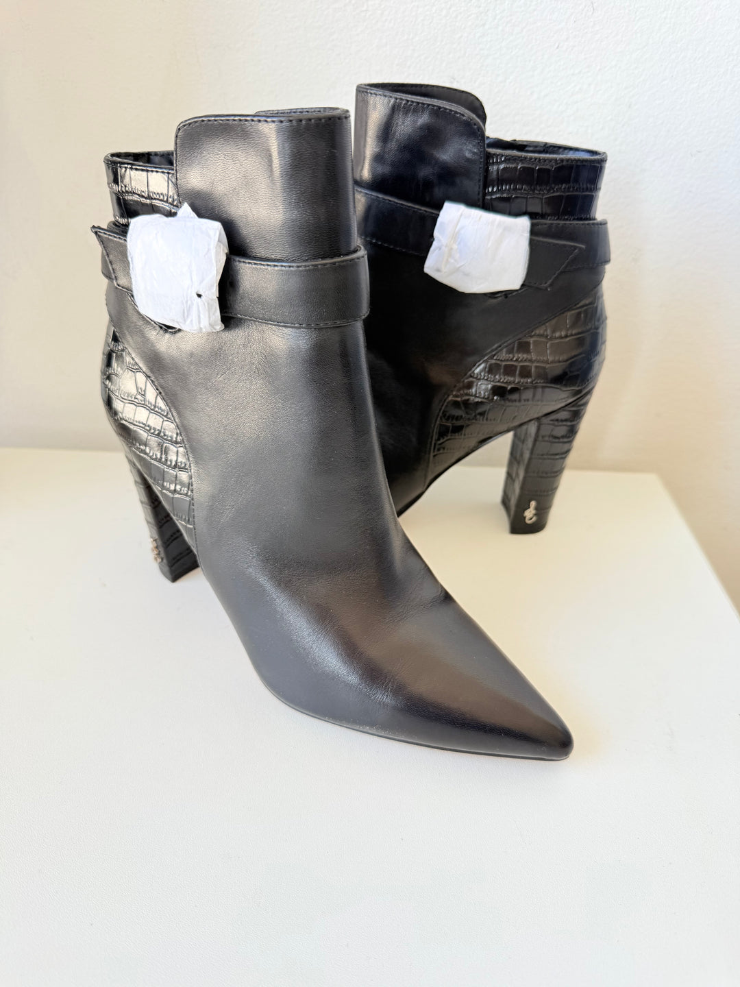 Sam Edelman Rita Black Leather Pointed Toe Bootie Size 6.5 New