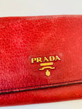 Prada Vitello Daino Leather Continental Red Wallet