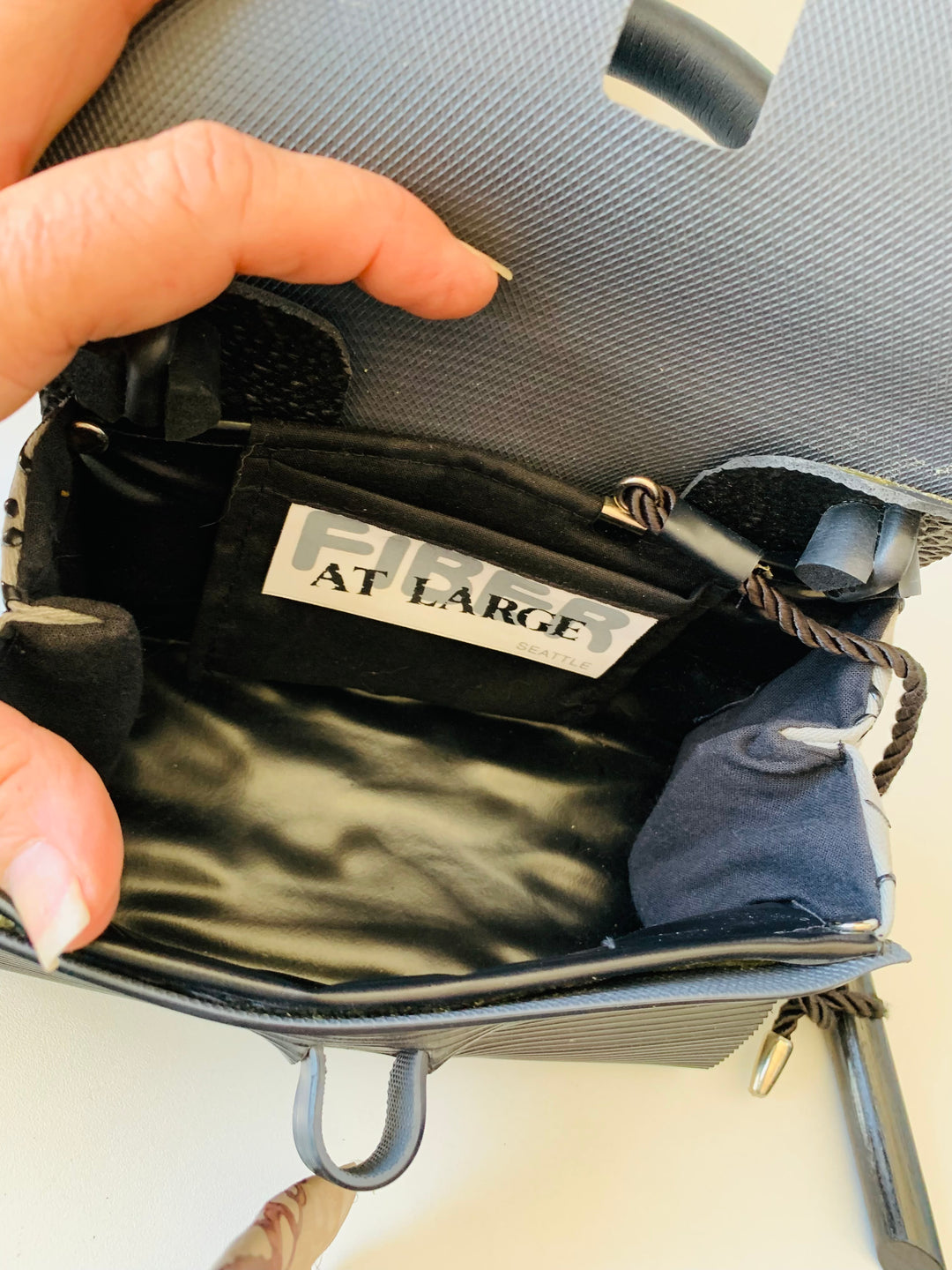 Fiber At Large Seattle Upcycled Black Tire Handbag