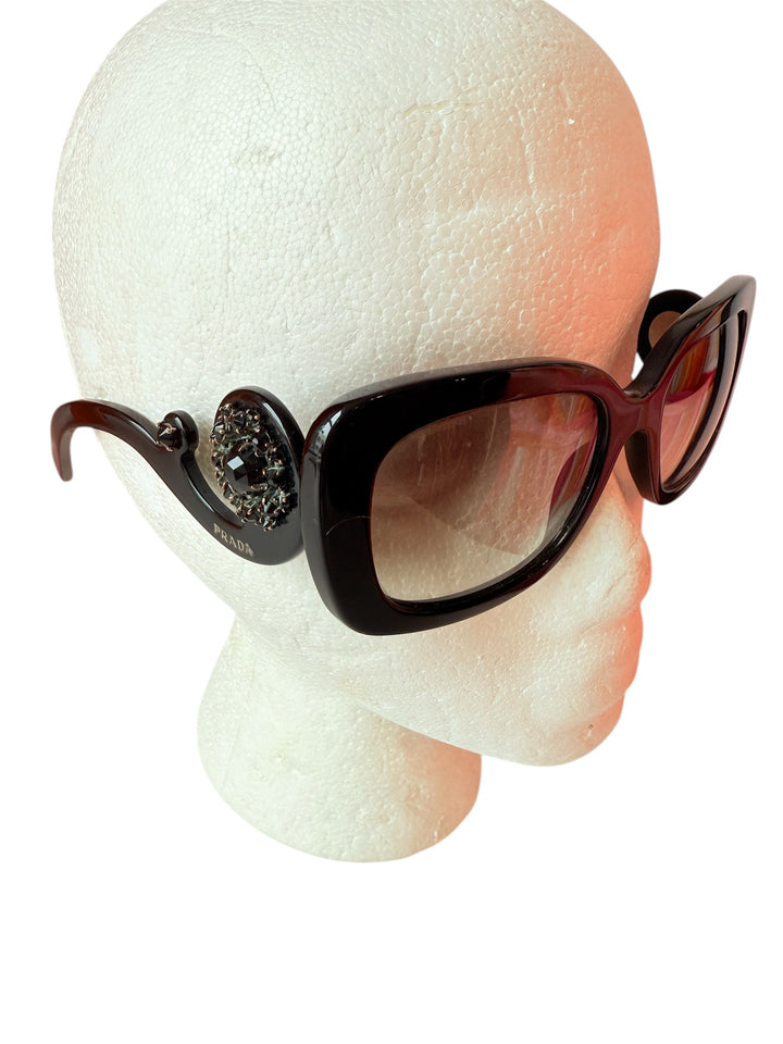 Prada Absolute Baroque Crystal Embellished Square Sunglasses