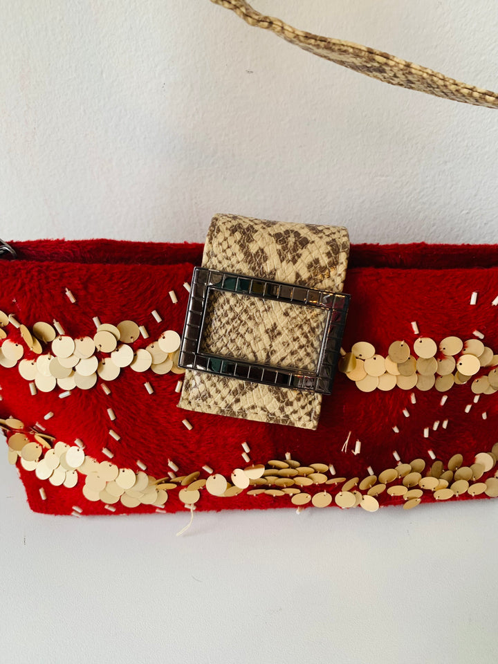 XOXO Red Velvet Sequin Hanbag