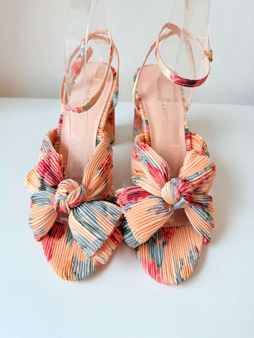 Loeffler Randall Camellia Floral Pleated Heels Size 10