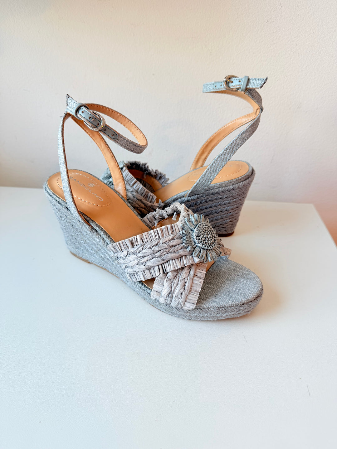 Bandolino Women’s Krista Espadrille Sandal In Bennette Blue Size 7.5 New