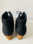 Dr Scholls Black Suede Wedge Bootie Size 10