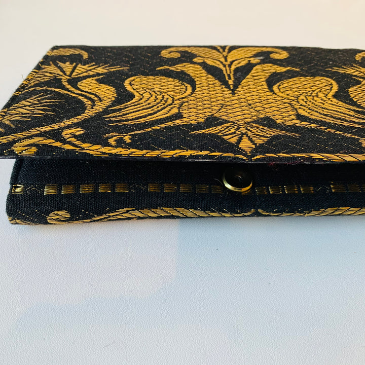 Black & Metallic Gold Evening Clutch Hanbag
