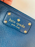 Kate Spade Leather Pebble Grain Blue Wristlet