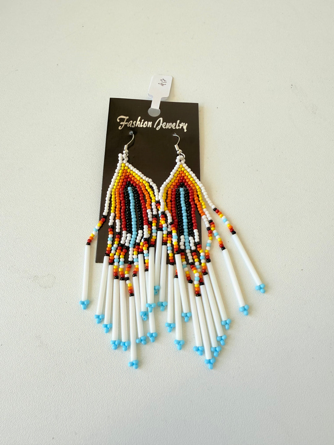 Beaded Fringe Pierced Earrings