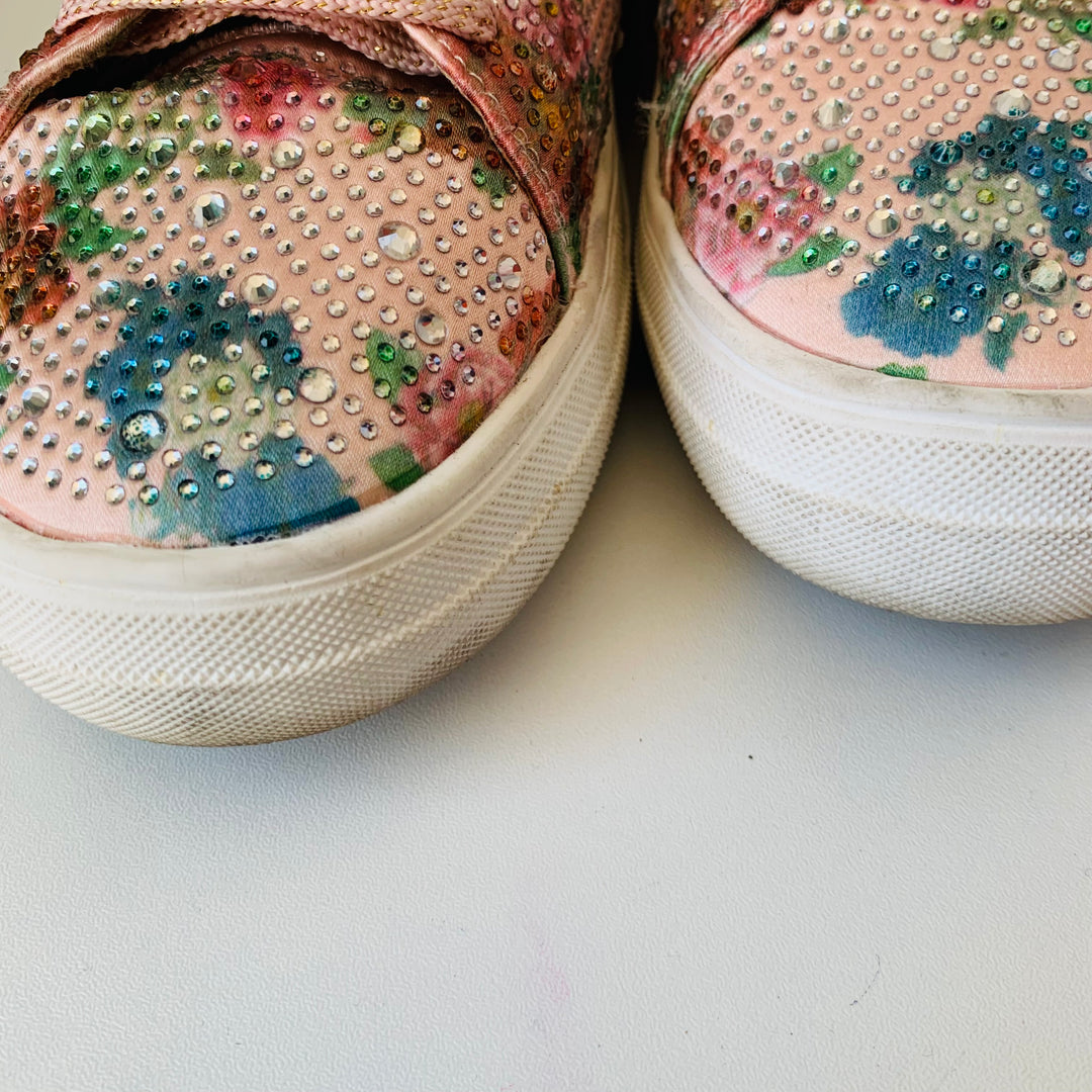 Le Shulah Floral Sparkle Sneakers Size 8.5