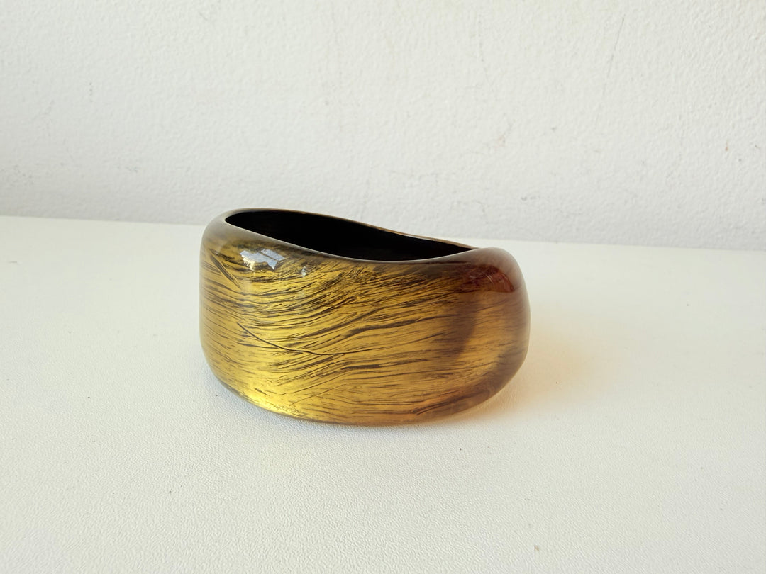 Vintage Gold & Black Mettalic Chunky Lucite Bangle