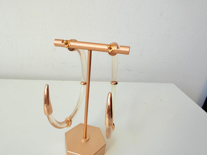 Clear Acrylic & Gold Super Hoop Pierced Earrings