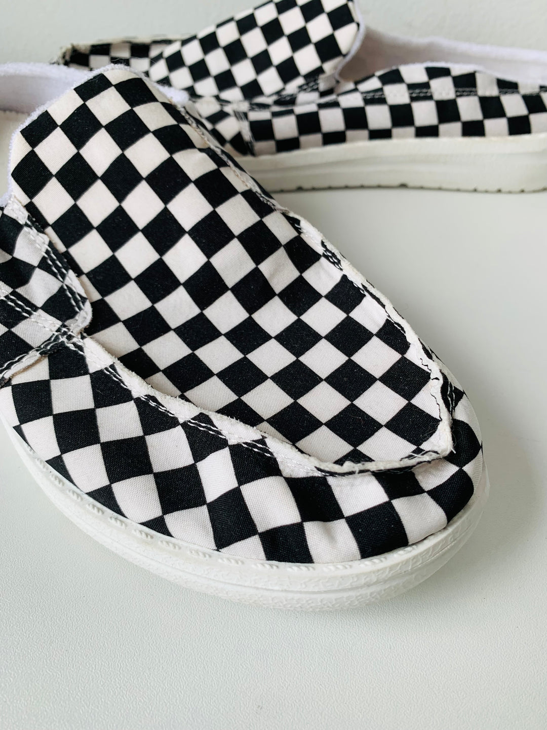 Checkered Black and White Slip Ons Size 41 New