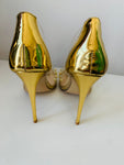 JFS Gold Rivet Embellished Leatherette Stiletto Pump Size 8