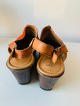 Born BOC Picante Rust Suede May Slingback Platform Wedge Mule Clog Size 8