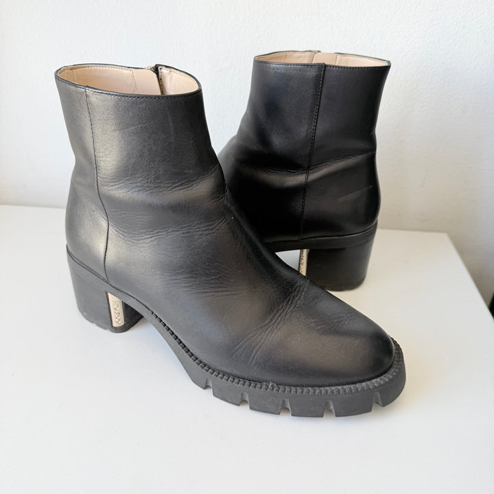 Coach Chrissy Black Smooth Leather Boots Size 9