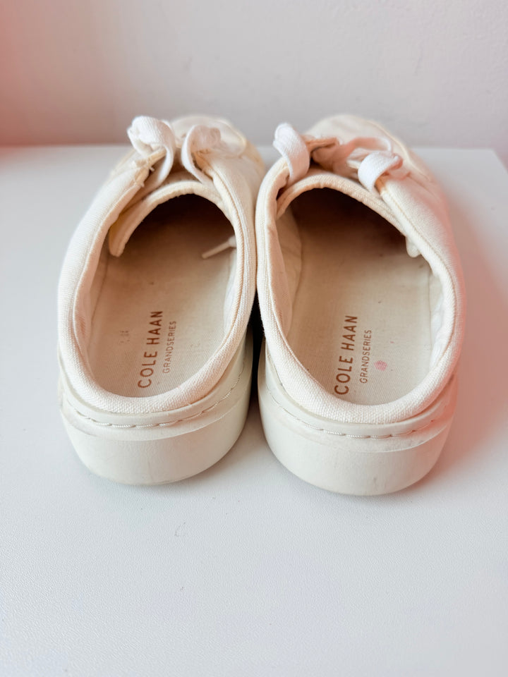 Cole Haan Grand Pro Series Rally Canvas Mule Sneakers in Cream Size 8 Women’s