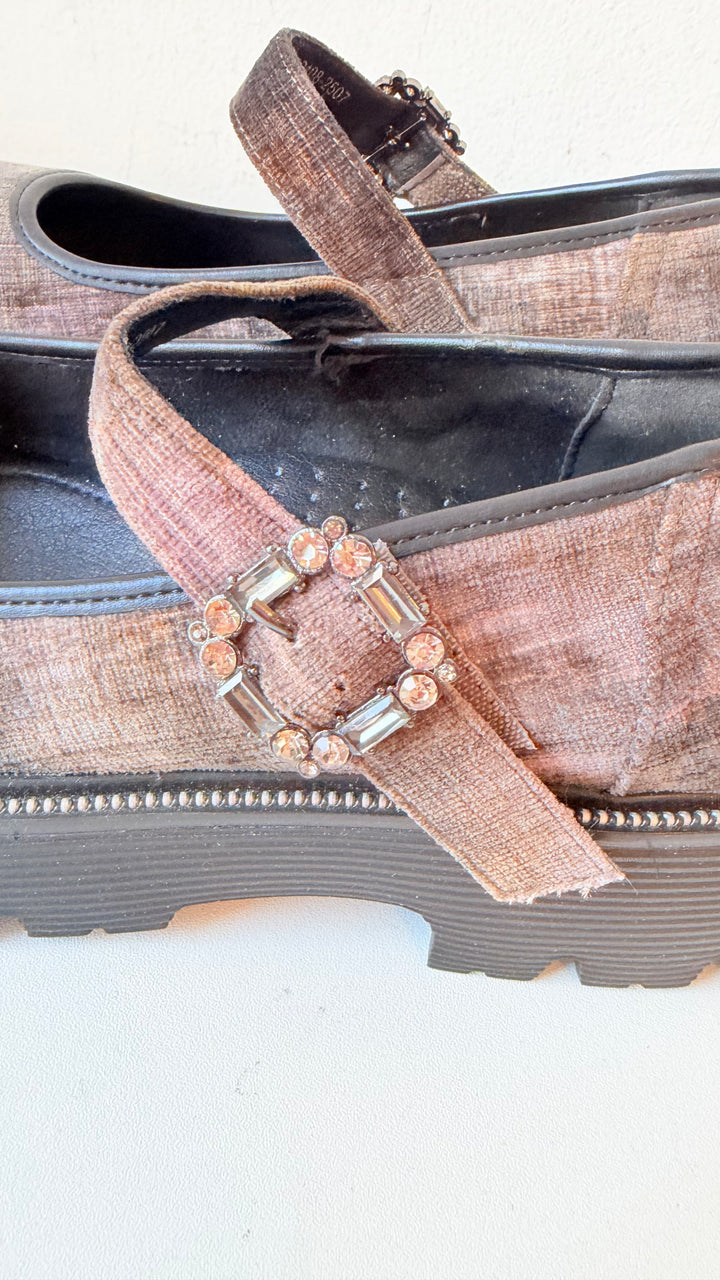 Patrizia By Spring Step Maryjana  Platform Shoes In Olive Multicolor Size 40