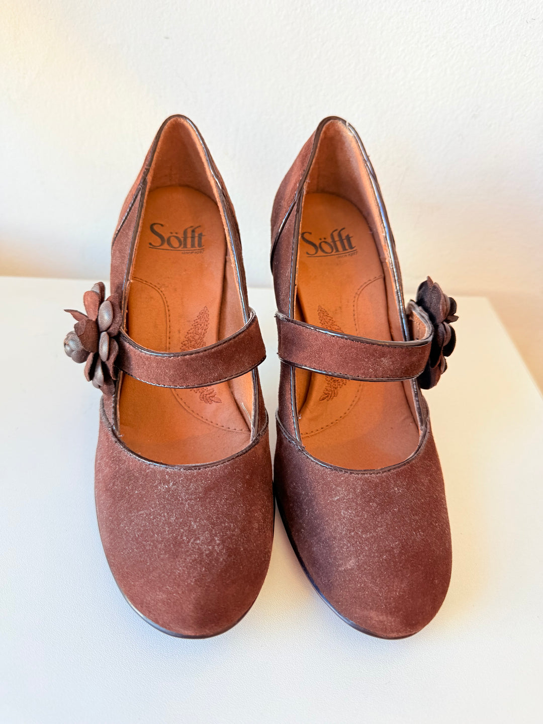Sofft Brown Gemma Suede Mary Jane Heeled Pumps Size 7