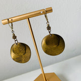 Simple Brass Double Disc Pierced Earrings