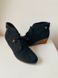 Dr Scholls Black Suede Wedge Bootie Size 10